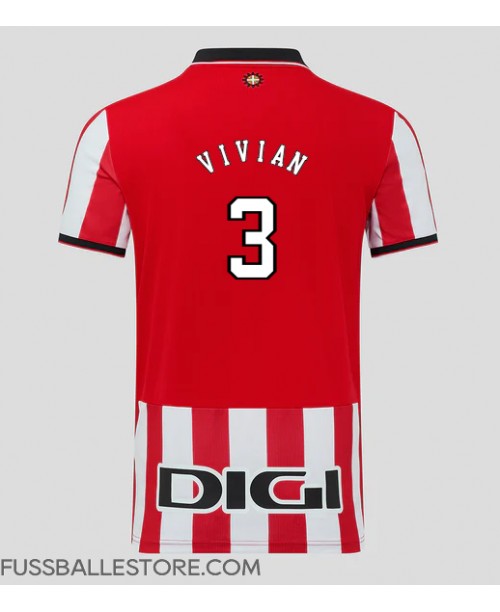 Günstige Athletic Bilbao Dani Vivian #3 Heimtrikot 2025-26 Kurzarm Günstige Athletic Bilbao Dani Vivian #3 Heimtrikot 2025-26 Kurzarm